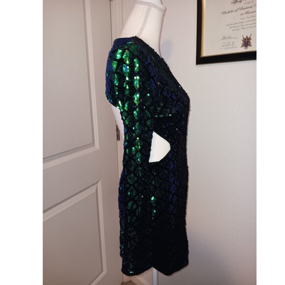 NWT FOREVER 21 Mermaid Sequin Open Back Mini Dress - After Dark Collection - M - Picture 12 of 12